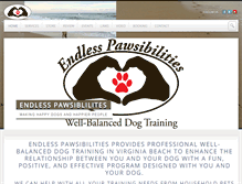 Tablet Screenshot of endlesspawsibilitiesk9.com